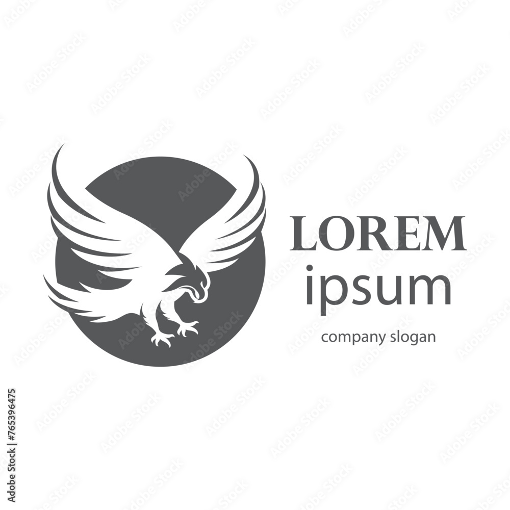 Elegant eagle flapping wings logo design Elegant eagle flapping wings logo design