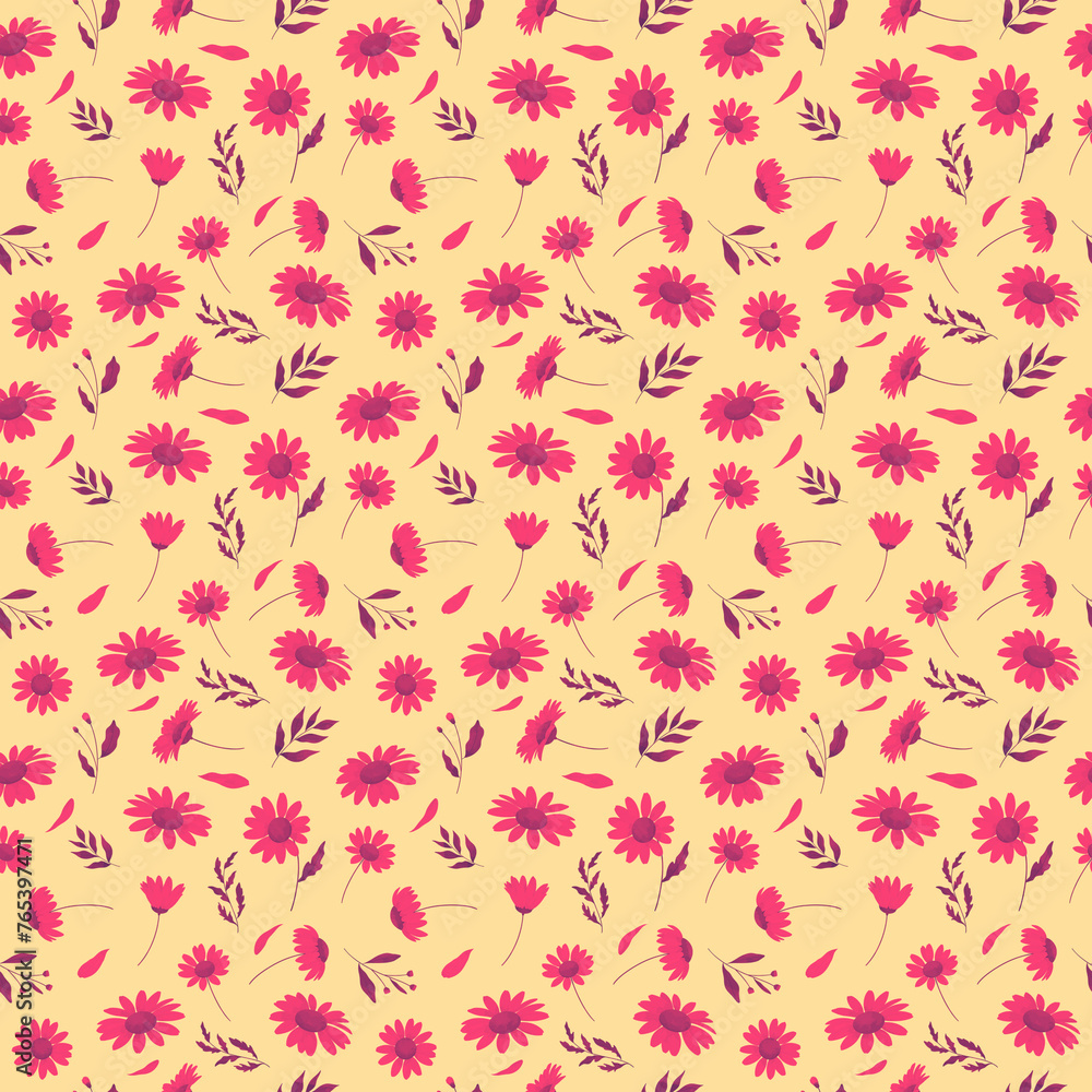 seamless pattern with magenta flowers seamless pattern with magenta flowers