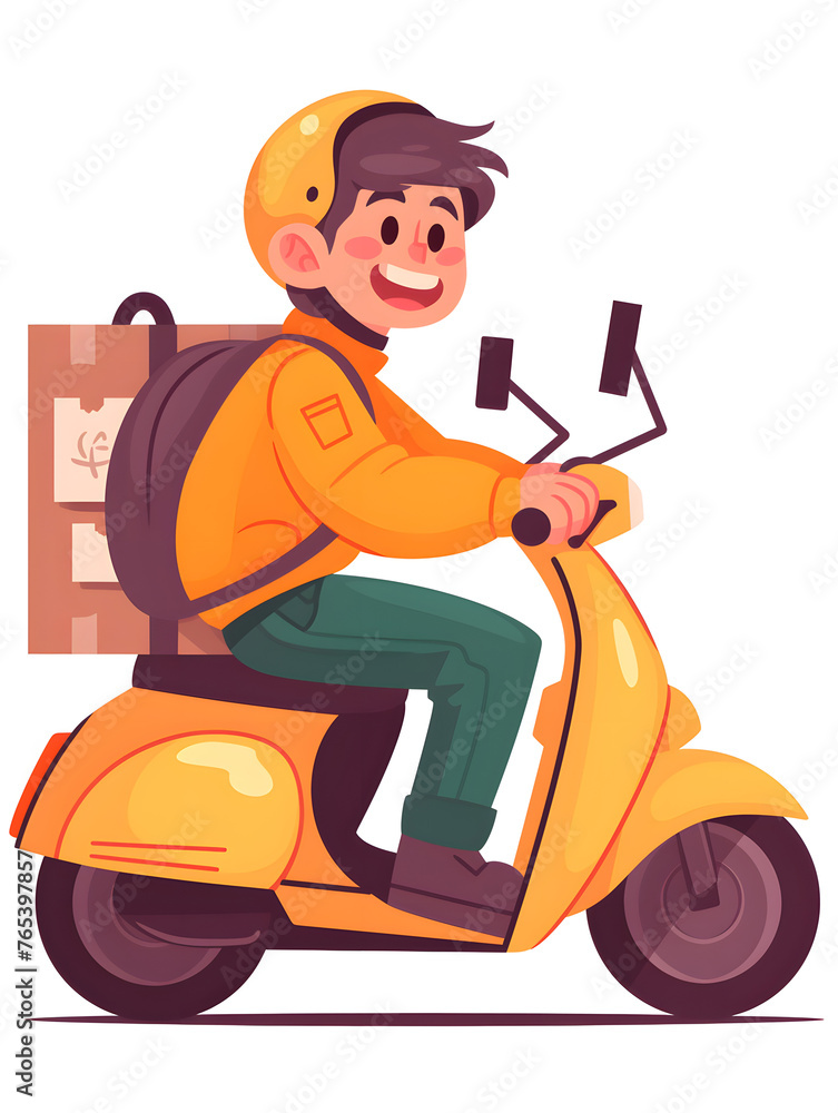 person delivering boxes, Generative AI person delivering boxes, Generative AI