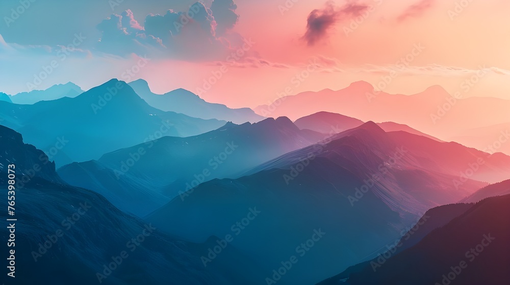 The late sunrise over the mountain range turns ordinary rocks into picturesque pictures of nature: orange-pink reflections against the blue sky make you forget about the hustle and bustle 