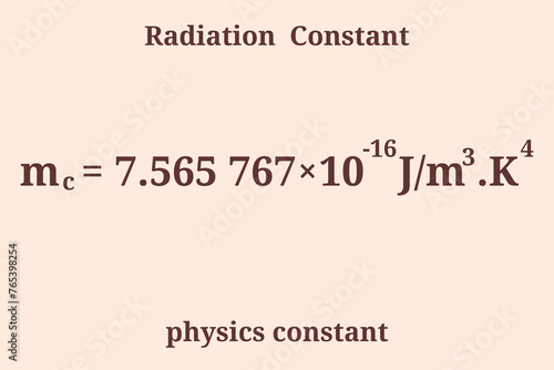 Radiation Constant. Physics constant. Education. Science. Vector illustration.