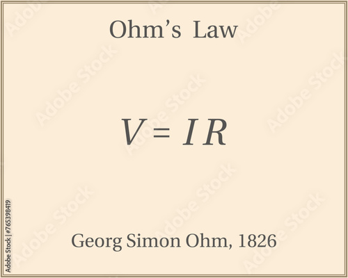 Ohm's Law. Education. Science. Formula. Vector illustration.