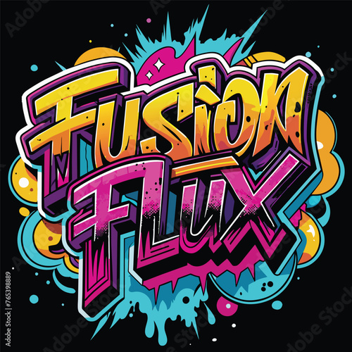 Fushion Flux Typrography vector t-shirt design with graffiti style