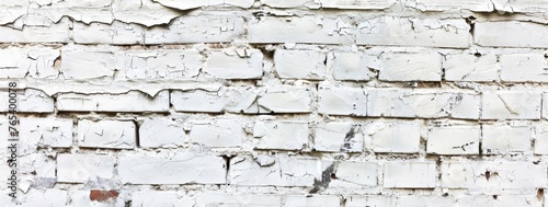 Panoramic white brick wall texture  perfect for background or wallpaper.