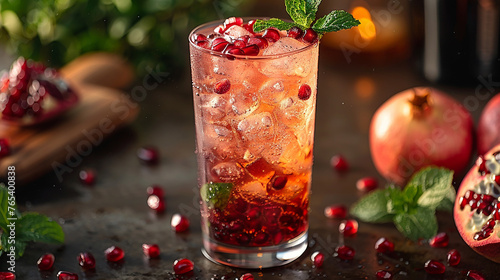 christmas cocktail with berries