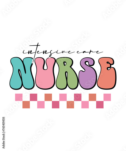 Intensive care nurse, nurse t shirt design print template