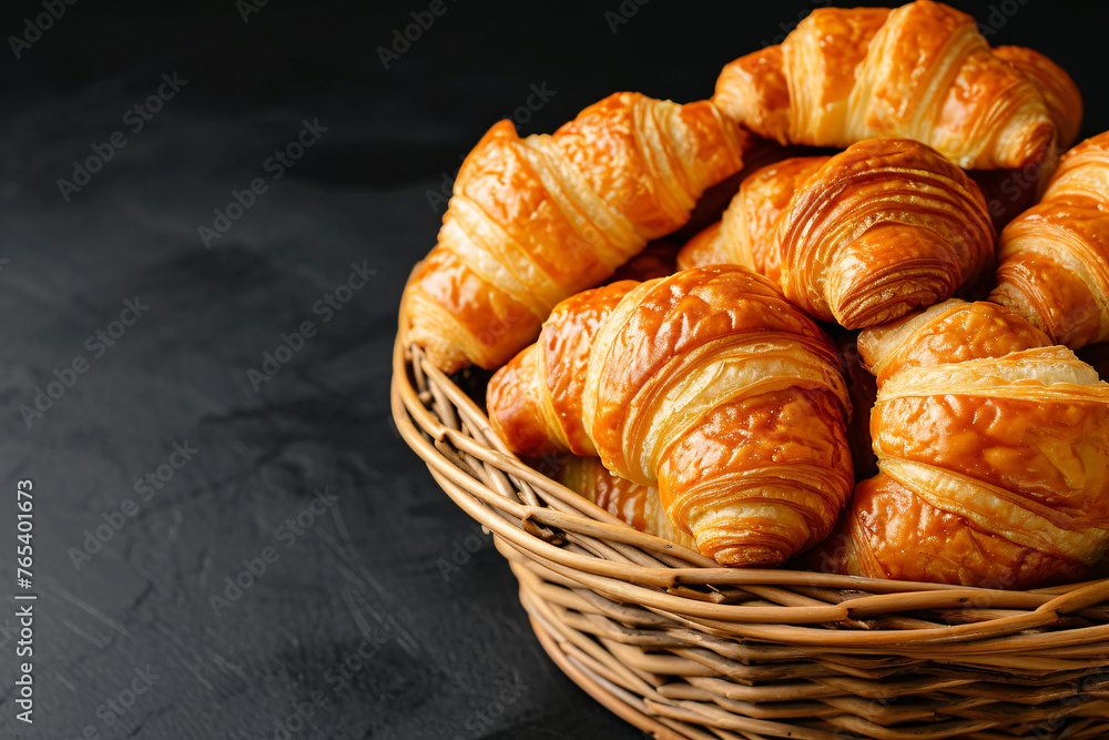Croissants on black background Croissants on black background