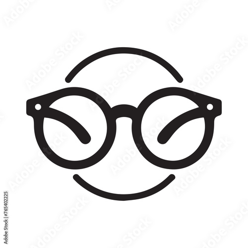 cartoon glasses on white background