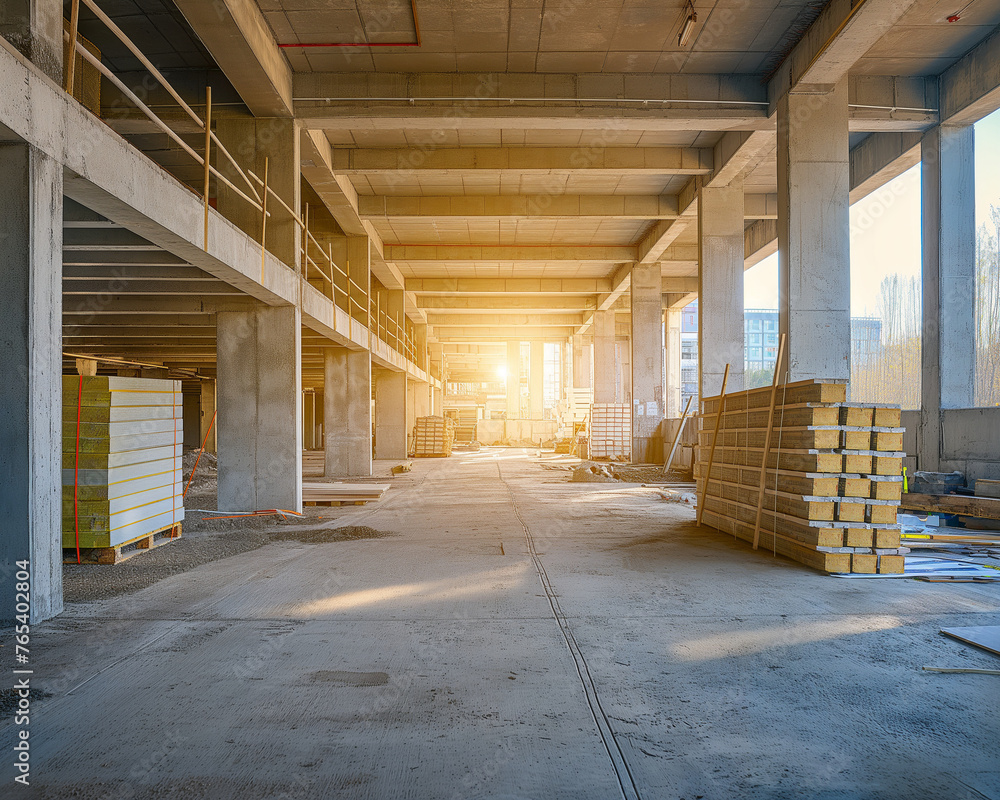 inside the building during construction inside the building during construction
