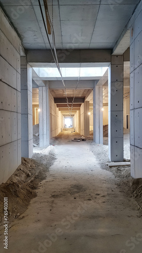 inside the building during construction