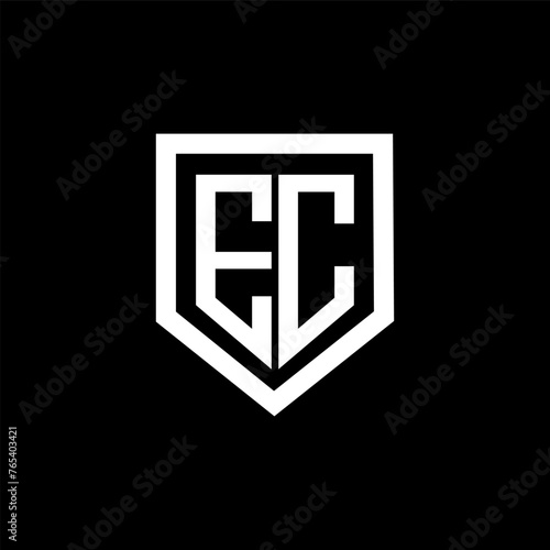 EC letter logo design with black background in illustrator. Vector logo, calligraphy designs for logo, Poster, Invitation, etc.