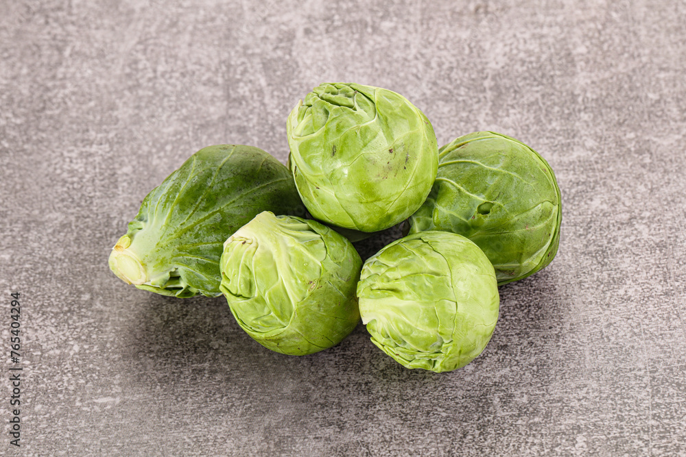 Organic raw cabbage - Brussels sprout Organic raw cabbage - Brussels sprout