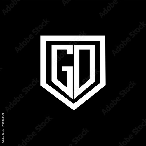 GO letter logo design with black background in illustrator. Vector logo, calligraphy designs for logo, Poster, Invitation, etc.