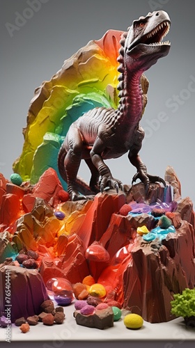 Chocolate artisans in the Stone Age using obregonia molds, a gamma-ray burst infusing the treats with a rainbow sheen, photo