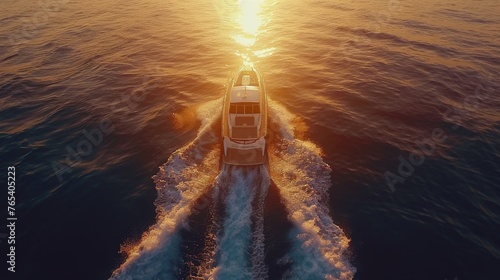 Sailboat Sailing in the Ocean at Sunset