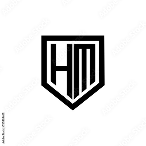 HM letter logo design with white background in illustrator. Vector logo, calligraphy designs for logo, Poster, Invitation, etc. © Mamunur