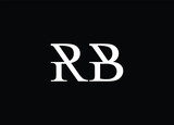 RB Letter Logo Design in Black Colors. Creative Modern Letters Vector Icon Logo