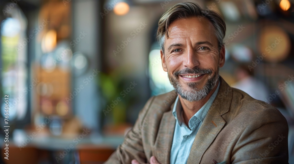 Man Sitting at Table With Arms Crossed Man Sitting at Table With Arms Crossed