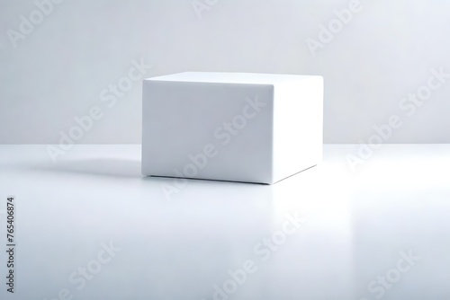Cube on white background on cyclorama. Photo studio © MISHAL
