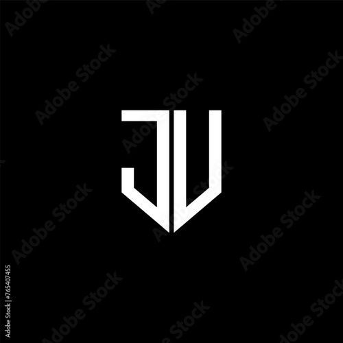 JU letter logo design with black background in illustrator. Vector logo, calligraphy designs for logo, Poster, Invitation, etc.