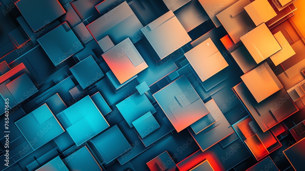 Abstract technology background with glowing squares
Abstract technology background with glowing squares