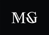 MG Letter Logo Design in Black Colors. Creative Modern Letters Vector Icon Logo
