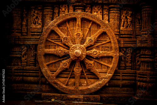 wheel at konark temple bhubaneshwar odisha