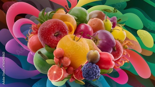 abstract art fruits artwork generated with ai
