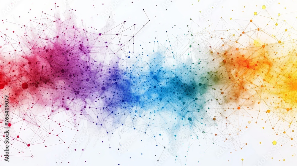 Connectivity: A network of colorful lines and dots