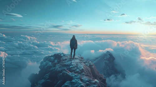 Inspiration: A person standing on a mountaintop