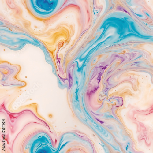 Lavender Whirls: Luxurious Purple and Gold Fluid Marble Design"