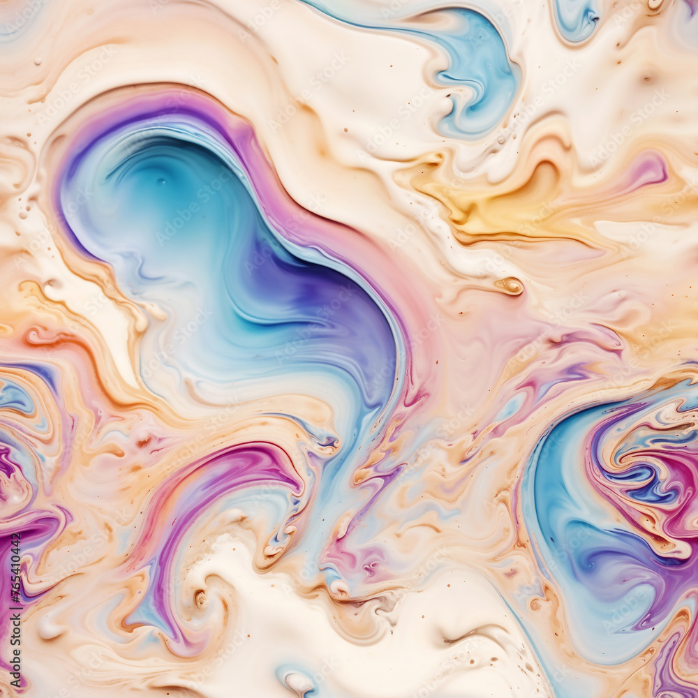 Lavender Whirls: Luxurious Purple and Gold Fluid Marble Design