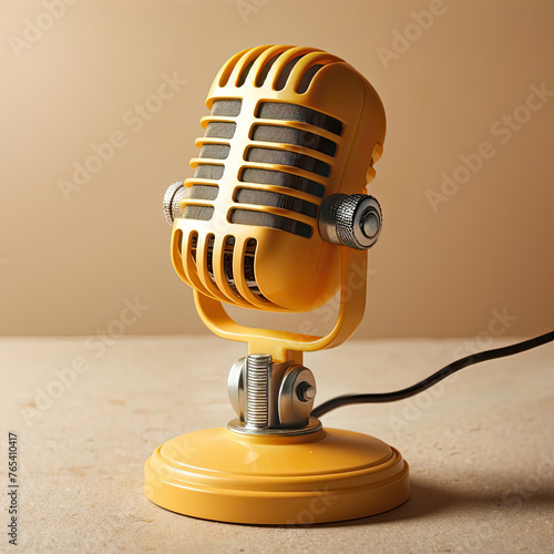 yellow retro microphone