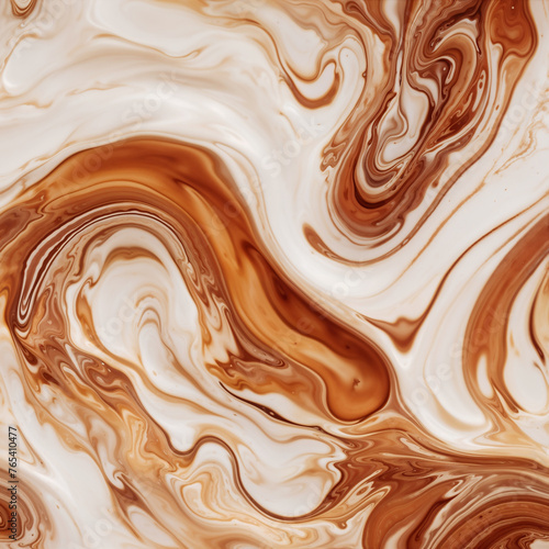 Swirling Elegance: Abstract Cream and Coffee Tones Marble Texture