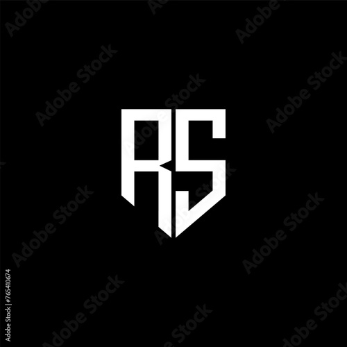 RS letter logo design with black background in illustrator. Vector logo, calligraphy designs for logo, Poster, Invitation, etc.