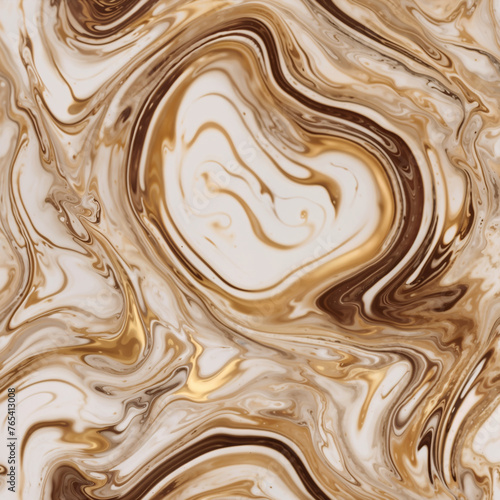 Swirling Espresso Cream: Abstract Coffee and Cream Texture