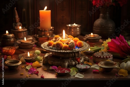 traditional Diwali puja