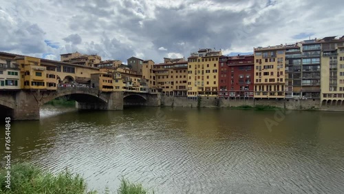 Architecture between bridges Ponte alla Carraia and Ponte Vecchio photo