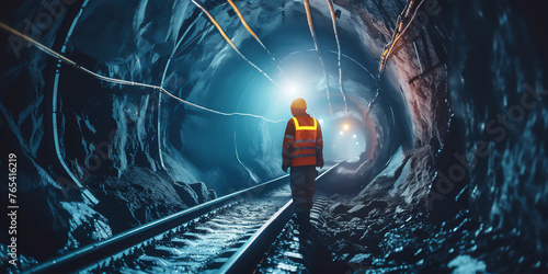 miner working in tunnel