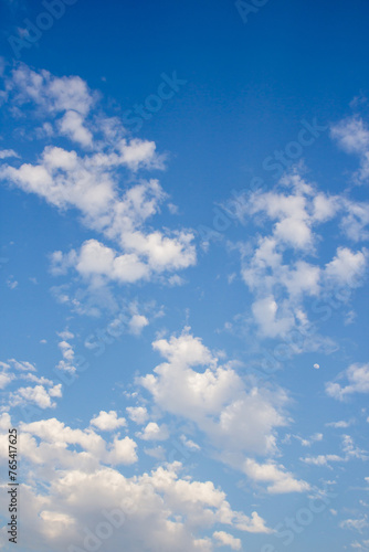 White clouds with blue sky background