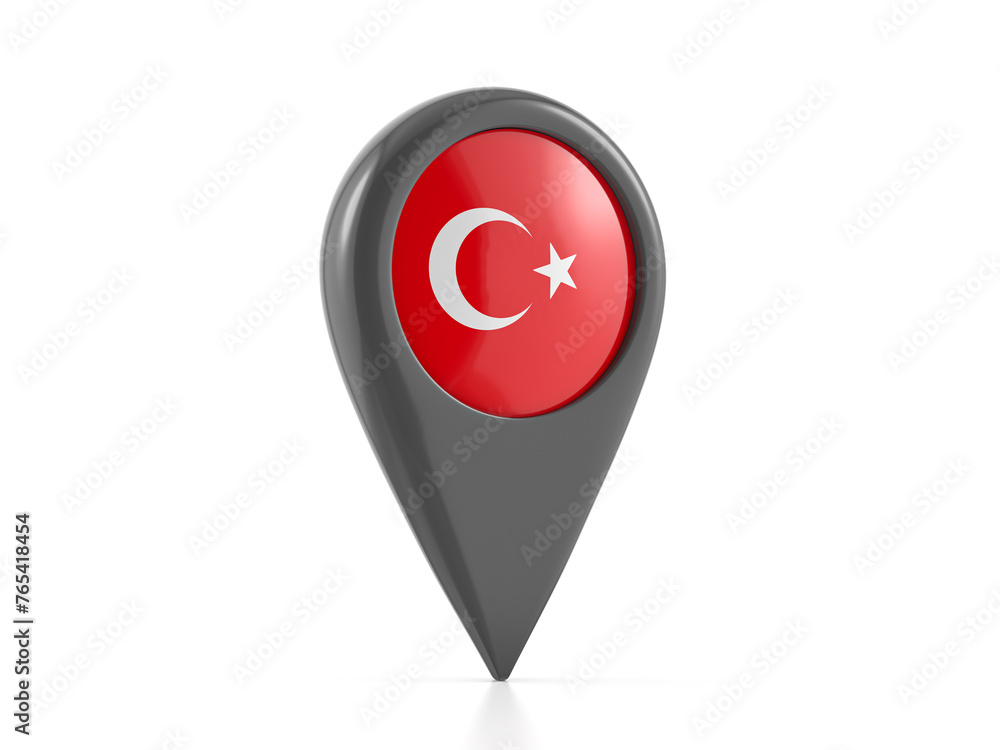 Map marker with Turkey flag Map marker with Turkey flag