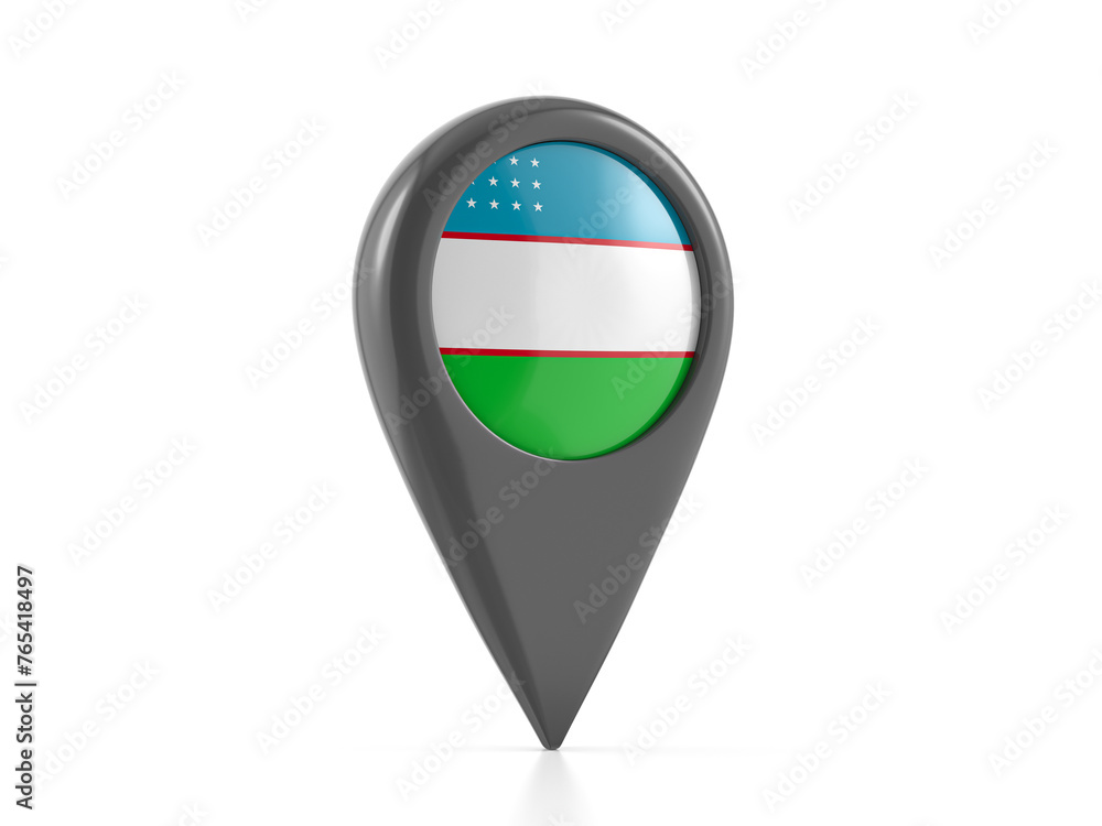 Map marker with Uzbekistan flag Map marker with Uzbekistan flag
