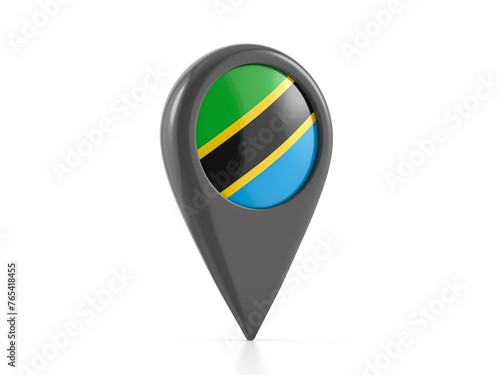Free Download Map marker with Tanzania flag - GFXLoad