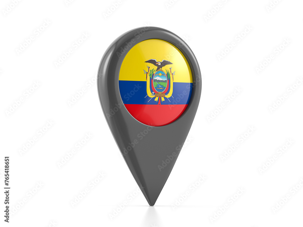 Map marker with Ecuador flag Map marker with Ecuador flag