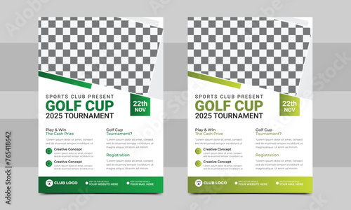 Golf tournament flyer template with Perfect for golf tournaments and events. vector illustration.