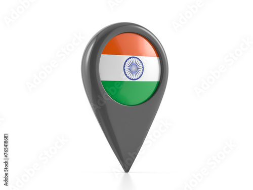 Free Download Map marker with India flag - GFXLoad