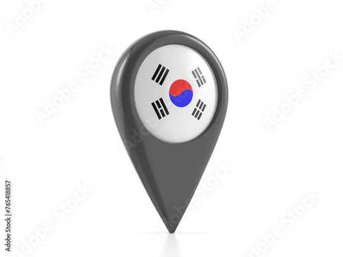 Map marker with South Korea flag