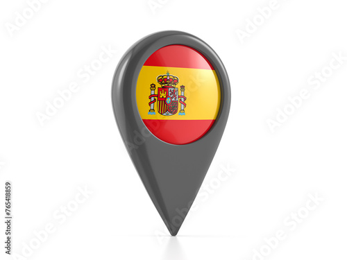 Map marker with Spain flag
