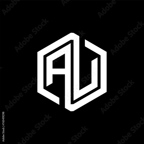 AU letter logo design in illustration. Vector logo, calligraphy designs for logo, Poster, Invitation, etc.