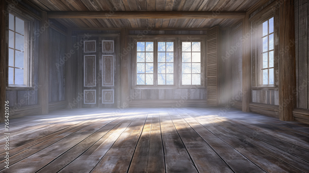 Attractive advertising background for presentation design, magazine covers, corporate identity, objects, products, people and company identities. Wooden house inside. Freezing day. Attractive advertising background for presentation design, magazine covers, corporate identity, objects, products, people and company identities. Wooden house inside. Freezing day.